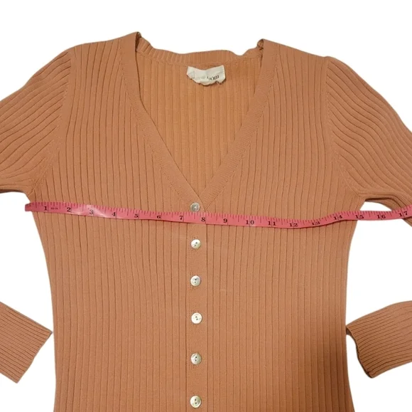 Heartloom Alma Cardigan Dress Ribbed Knit Duster Sweater Long Orange Medium - Picture 6 of 13